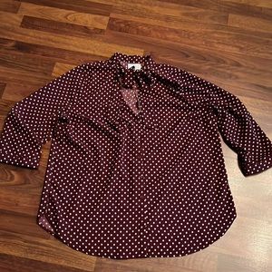 Burgundy 3/4 sleeve button down